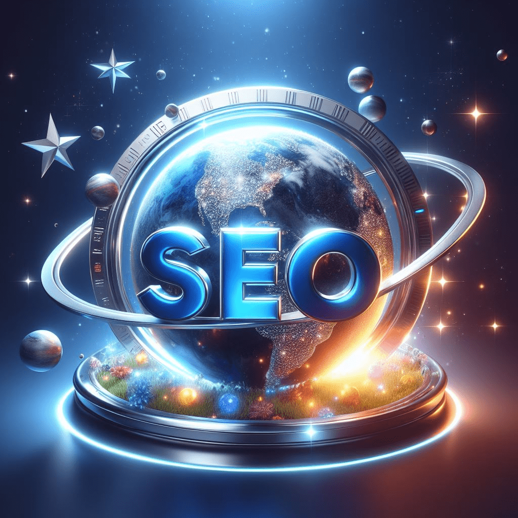 A globe with the word SEO on it